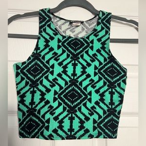 Wet Seal Green and Black Crop Top